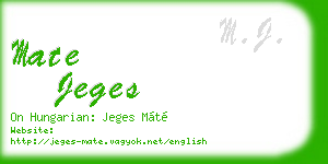 mate jeges business card